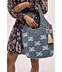 Sam Edelman April Raffia Logo Tote Bag, Color:Blue - Image 3