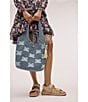 Sam Edelman April Raffia Logo Tote Bag, Color:Blue - Image 4