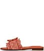 Color:Terra Orange - Image 5 - Bambi Raffia Oversized Buckle Detail Slide Sandals