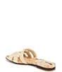 Color:Wheat - Image 4 - Bay Fray Linen and Floral Canvas Double E Logo Slide Sandals