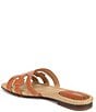 Color:Honey Brown - Image 4 - Bay Leather and Raffia Double E Logo Slide Sandals