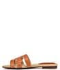 Color:Honey Brown - Image 5 - Bay Leather and Raffia Double E Logo Slide Sandals