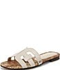 Sam Edelman Bay Leather Double E Floral Detail Logo Slide Sandals - Image 6