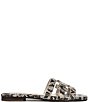 Sam Edelman Bay Leather Snake Print Double E Logo Slide Sandals - Image 2