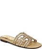Sam Edelman Bay Metallic Mesh Double E Logo Slide Sandals - Image 1