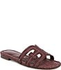Sam Edelman Bay Raffia and Leather Double E Logo Slide Sandals - Image 1