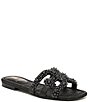 Color:Black - Image 1 - Bay Perla Beaded Double E Pearl Embellished Slide Sandals