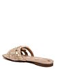 Color:Warm Tan - Image 4 - Bay Perla Beaded Double E Pearl Embellished Slide Sandals