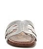 Color:Soft Silver - Image 6 - Bay Leather Double E Logo Slide Sandals