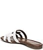 Color:Bright White - Image 4 - Bay Leather Double E Logo Slide Sandals