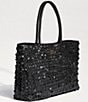 Sam Edelman Bianka Leather Woven Tote Bag, Color:Black - Image 3