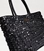 Sam Edelman Bianka Leather Woven Tote Bag, Color:Black - Image 4