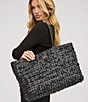 Sam Edelman Bianka Leather Woven Tote Bag, Color:Black - Image 5