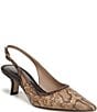 Sam Edelman Bianka Python Print Leather Pointed Toe Slingback Pumps - Image 1
