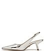 Color:Soft Silver - Image 5 - Bianka Metallic Patent Pointed Toe Slingback Pumps