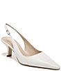 Color:Bright White - Image 1 - Bianka Slingback Leather Pointed Toe Pumps