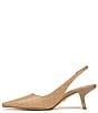 Color:Buff Tan - Image 5 - Bianka Slingback Raffia Pointed Toe Pumps