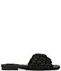Color:Black - Image 2 - Bridget Knotted Ribbon Embellished Logo Detail Slide Sandals