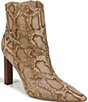 Sam Edelman Cambri Python Print Leather Point Toe Dress Booties - Image 1