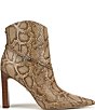 Sam Edelman Cambri Python Print Leather Point Toe Dress Booties - Image 2
