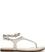 Sam Edelman Canna 2 Leather Embellished Anklet T-Strap Flat Sandals - Image 2
