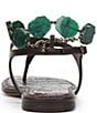 Sam Edelman Canna Leather Stone Embellished Anklet T-Strap Flat Sandals - Image 6