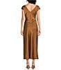 Sam Edelman Cap Sleeve Ruched Satin Midi Dress - Image 2