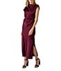 Sam Edelman Cap Sleeve Ruched Satin Maxi Dress - Image 3