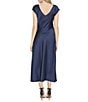 Sam Edelman Cap Sleeve Ruched Satin Midi Dress - Image 2