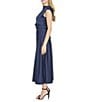 Sam Edelman Cap Sleeve Ruched Satin Midi Dress - Image 3