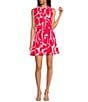 Sam Edelman Chiffon Printed Crew Neck Sleeveless Button Front Mini Dress - Image 1
