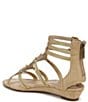 Color:Gold/Bleached Beechwood - Image 4 - Danica Embellished Buckle Detail Zip Up Strappy Sandals