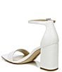 Color:Bright White - Image 4 - Daniella Leather Ankle Strap Square Toe Dress Sandals
