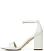 Color:Bright White - Image 5 - Daniella Leather Ankle Strap Block Heel Square Toe Dress Sandals