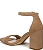 Color:Oatmeal - Image 4 - Daniella Suede Ankle Strap Block Heel Square Toe Dress Sandals
