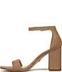 Color:Oatmeal - Image 5 - Daniella Suede Ankle Strap Block Heel Square Toe Dress Sandals