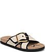 Sam Edelman Darla Raffia Multi Cross Buckle Hardware Slide Sandals - Image 1