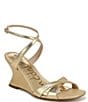 Sam Edelman Davi Leather and Raffia Ankle Wrap Wedge Dress Sandals - Image 1