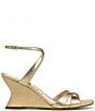 Sam Edelman Davi Leather and Raffia Ankle Wrap Wedge Dress Sandals - Image 2