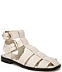 Color:Modern Ivory - Image 1 - Dawn Leather Strappy Double Buckle Gladiator Sandals