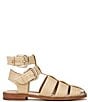 Color:Bleached Beechwood - Image 2 - Dawn Raffia Strappy Double Buckle Gladiator Sandals