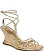 Sam Edelman Daxton Leather Ankle Wrap Wedge Dress Sandals - Image 1