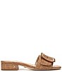 Color:Cuoio - Image 2 - Deacon Bead Raffia Buckle Detail Slide Sandals
