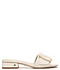 Color:Ivory - Image 2 - Deacon Leather Buckle Detail Slide Sandals