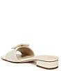 Color:Ivory - Image 4 - Deacon Leather Buckle Detail Slide Sandals
