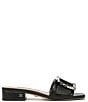 Color:Black - Image 2 - Deacon Leather Buckle Detail Slide Sandals