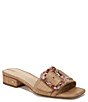 Color:Buff Tan - Image 1 - Deacon Raffia Buckle Detail Slide Sandals