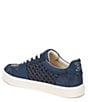 Color:Hudson Blue - Image 4 - Elcie Textured Raffia and Suede Lace-Up Sneakers
