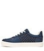Color:Hudson Blue - Image 5 - Elcie Textured Raffia and Suede Lace-Up Sneakers