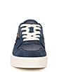Color:Hudson Blue - Image 6 - Elcie Textured Raffia and Suede Lace-Up Sneakers